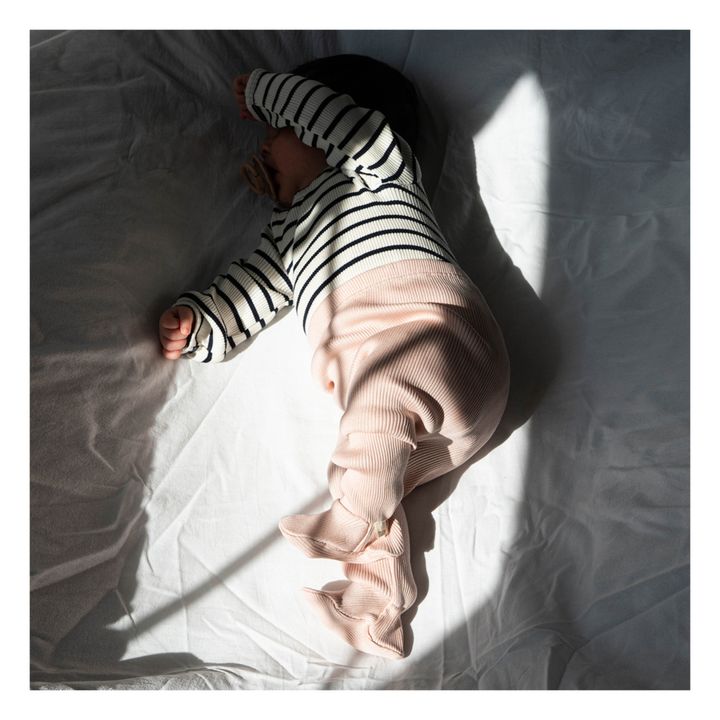 Collant a costine in cotone e seta Bamse | Rosa chiaro- Immagine del prodotto n°3