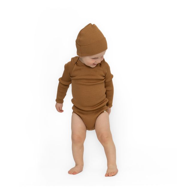 Body Côtelé Coton et Soie Bono | Marron