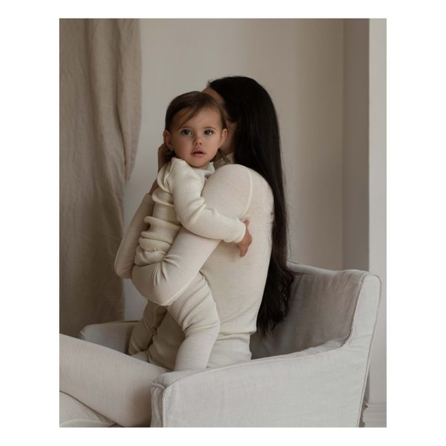 Maglietta Alpine Merino a coste | Ecru
