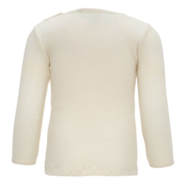 Maglietta Alpine Merino a coste | Ecru