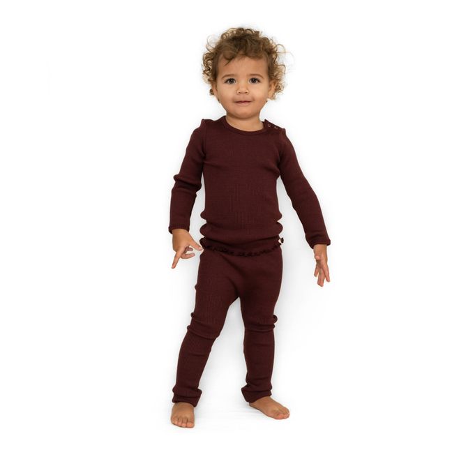 T-Shirt Côtelé Coton et Soie Bogense | Prune
