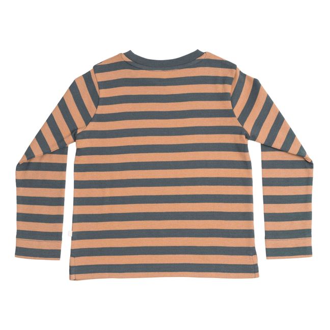T-Shirt Coton Bio Rayé Lyngby | Vert foncé