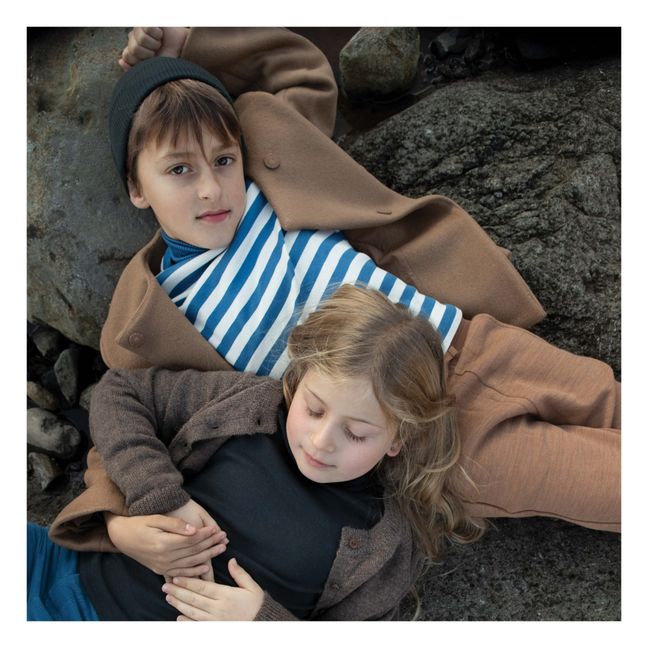 T-Shirt Coton Bio Rayé Lyngby | Bleu