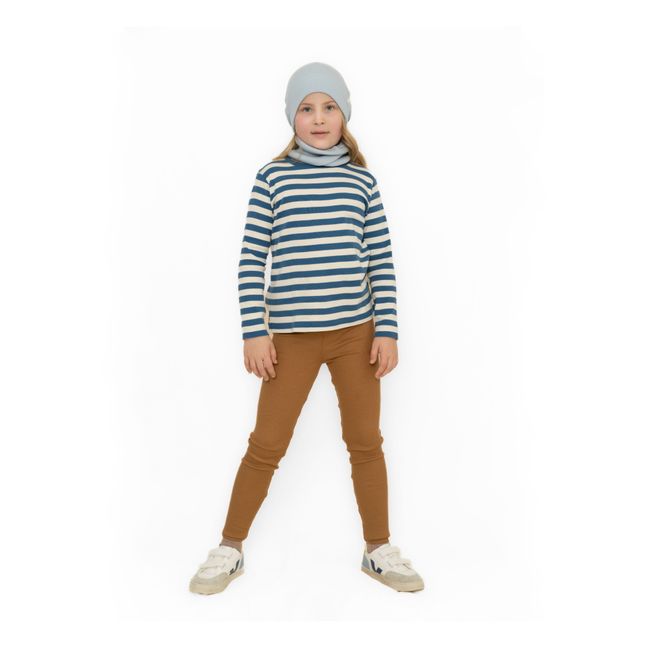 T-Shirt Coton Bio Rayé Lyngby | Bleu