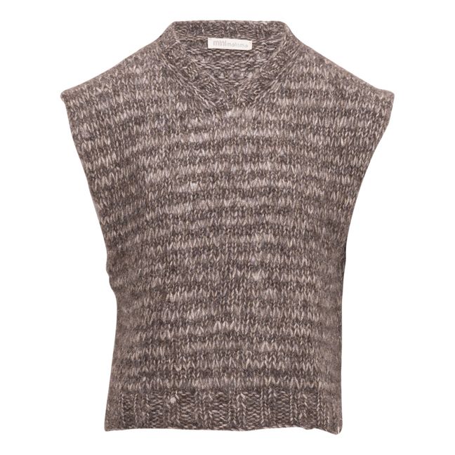 Pull Sans Manches Baby Alpaga et Coton Pima Franckie | Marron