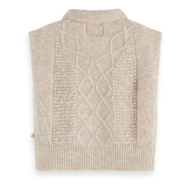 Cardigan Sans Manches | Beige