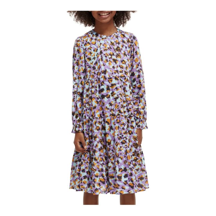 Kleid mit Leopardenmuster | Violett- Produktbild Nr. 2