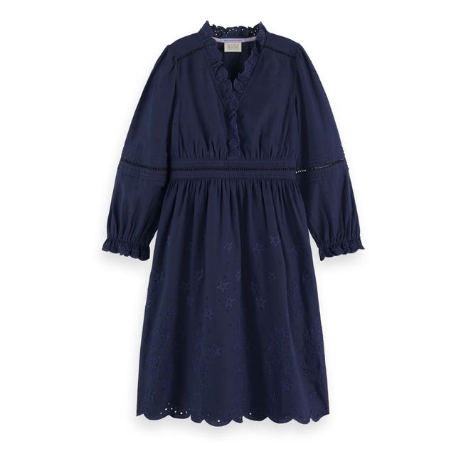 Broderie Anglaise Dress | Navy blue