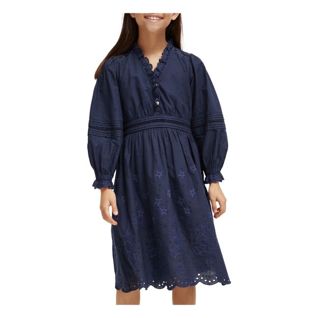Kleid Englische Stickerei | Navy