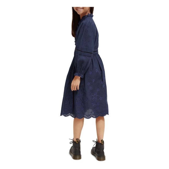 Kleid Englische Stickerei | Navy