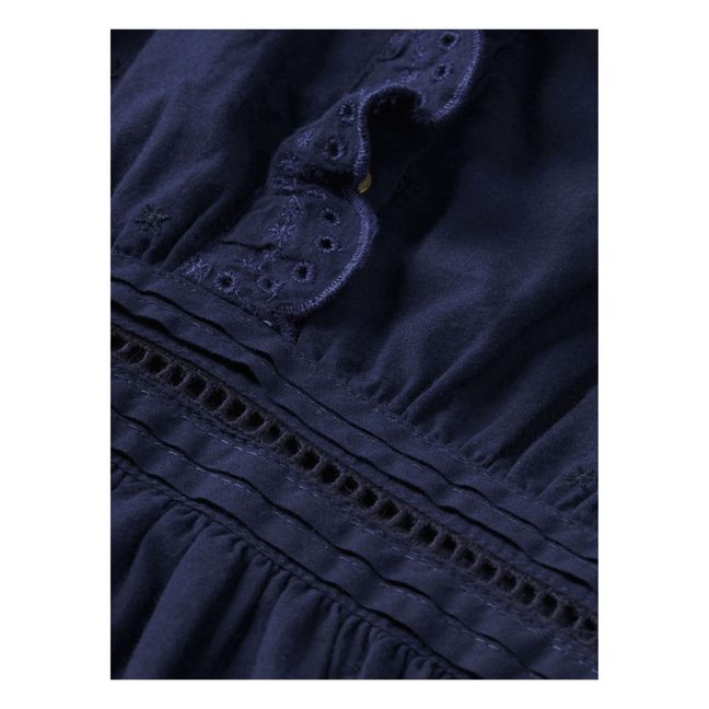 Kleid Englische Stickerei | Navy