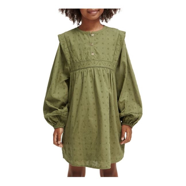 Broderie Anglaise Dress | Verde militare