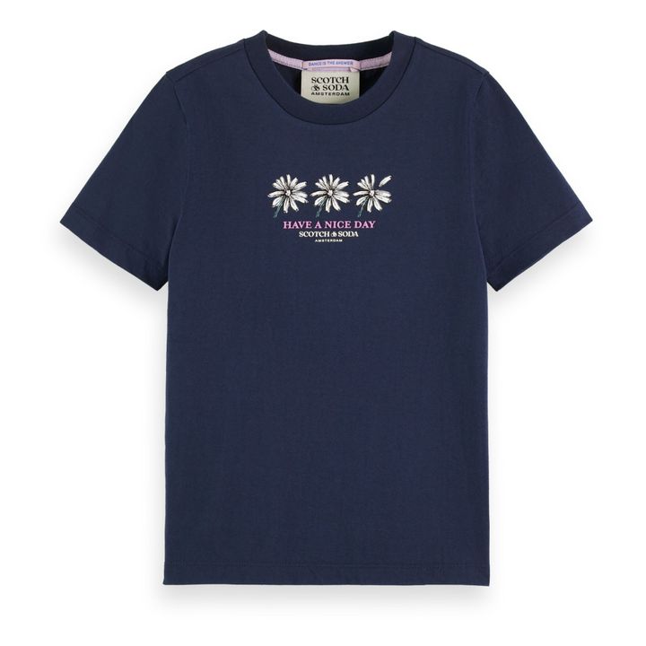 Slim Artwork T-shirt | Navy blue- Product image n°0