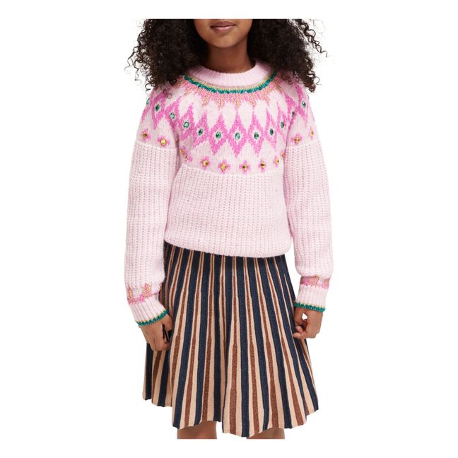 Pull Intersia Rhinestone | Rose