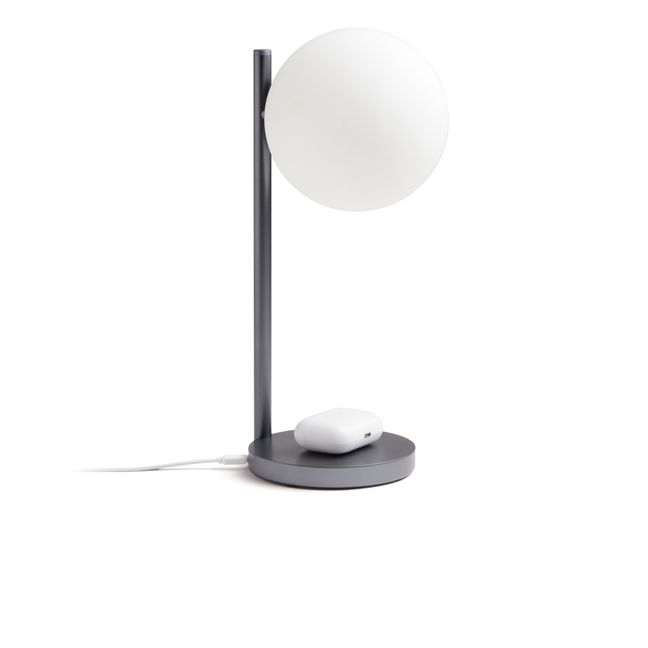 Lampe de bureau LED et support de chargement Bubble | Gris métal