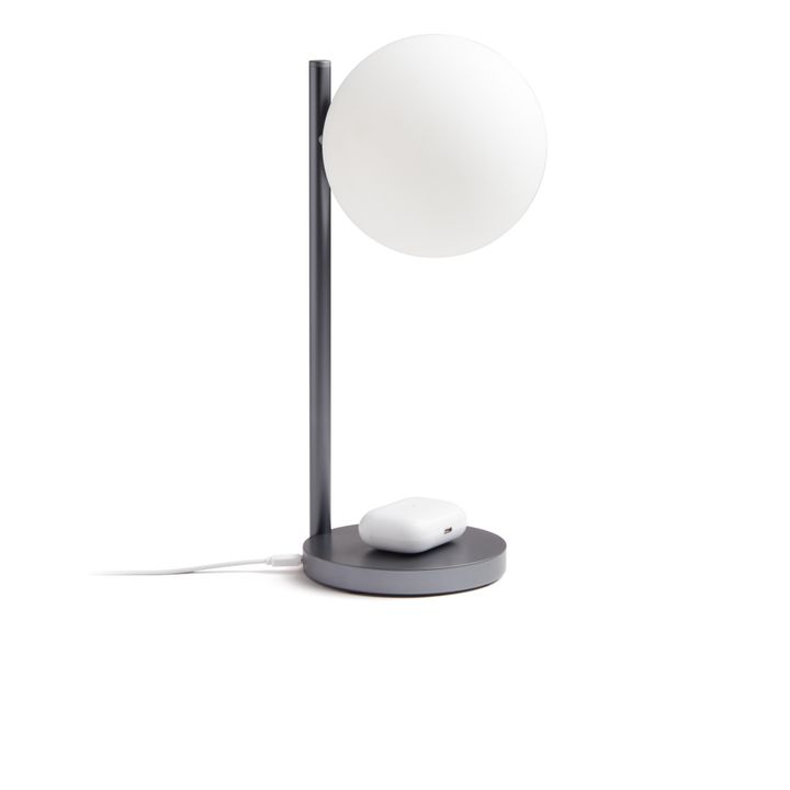 Lampe de bureau LED et support de chargement Bubble | Gris métal- Image produit n°7