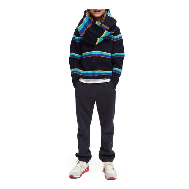 Pull Rayé Chenille | Negro