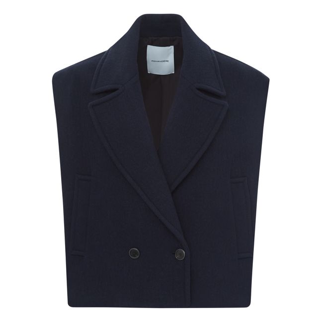 Veste Sans Manches Laine | Bleu marine