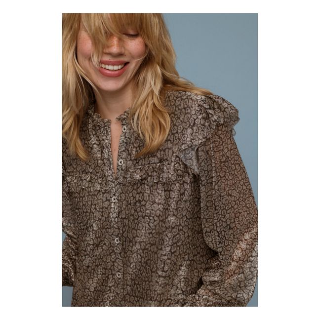 Robe New York Léopard Métallisé | Beige