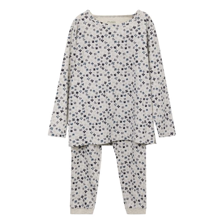 Pyjama T-Shirt + Hose Jersey Coton Bio Planet | Grau Meliert- Produktbild Nr. 0