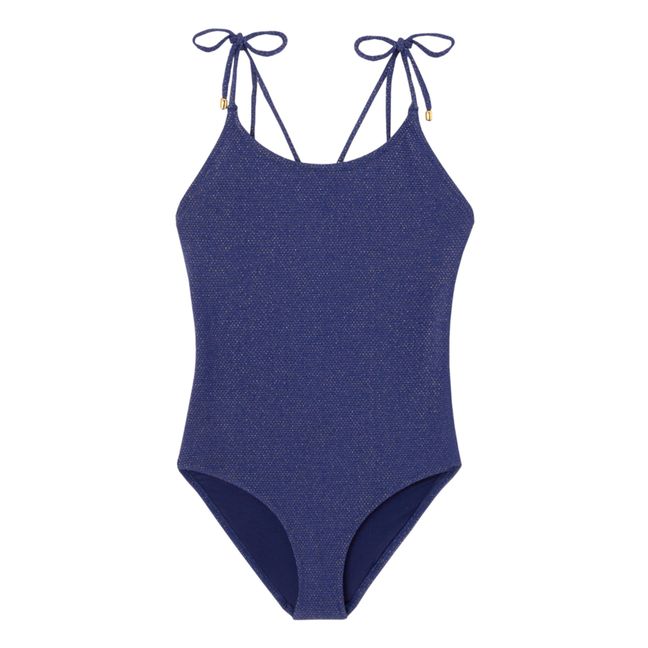 Bahamas Lurex Swimsuit | Navy blue