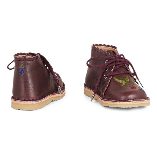 Boots Lacets Scallop - Collection Uniqua | Prune