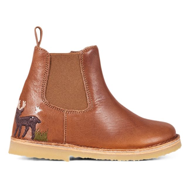Zip Ankle Boots Wald - Uniqua Kollektion | Cognac-Farbe