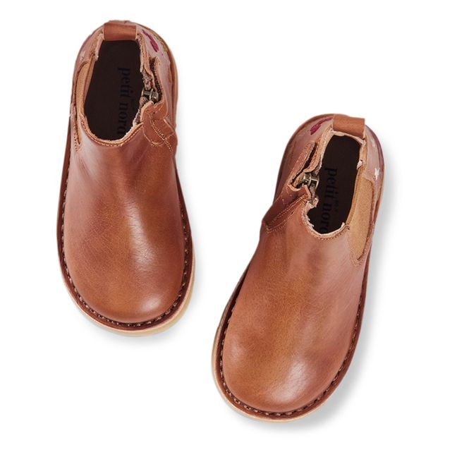 Boots Zip Ankle Forêt - Collection Uniqua | Cognac-Farbe