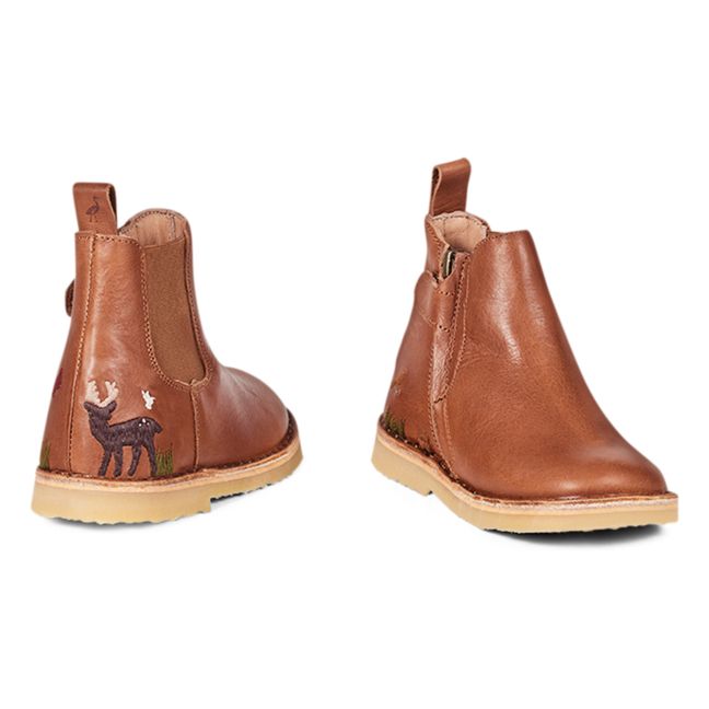Boots Zip Ankle Forêt - Collection Uniqua | Cognac-Farbe