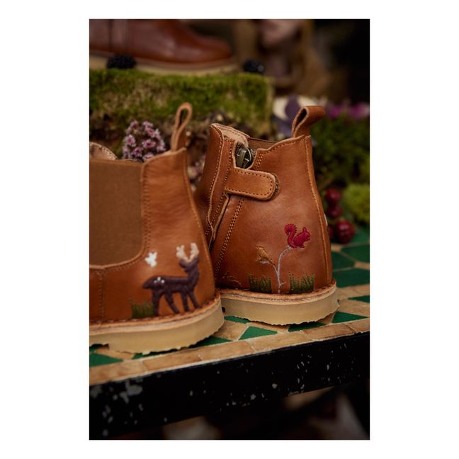 Boots Zip Ankle Forêt - Collection Uniqua | Cognac