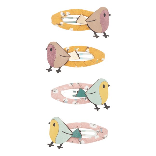 Set 4 Barrettes Birdie | Jaune moutarde