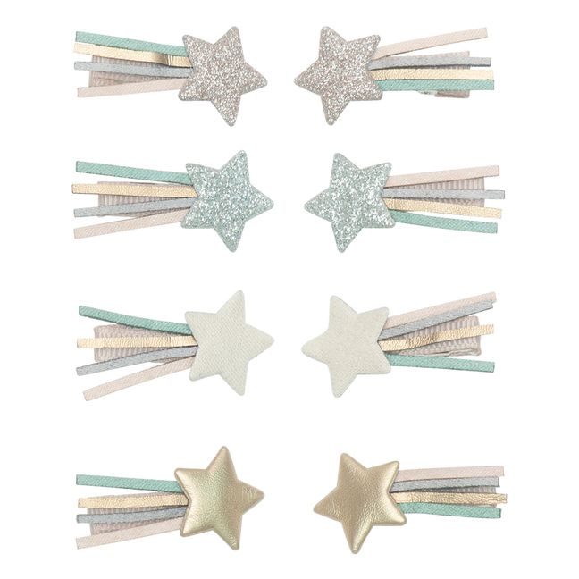 Set 8 Mini Barrettes Teeny Star | Gold