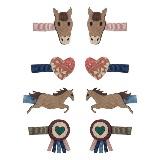 Set 8 Mini Barrettes Pony | Azul Marino