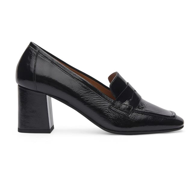 Patent Heeled Loafers N°610 | Black