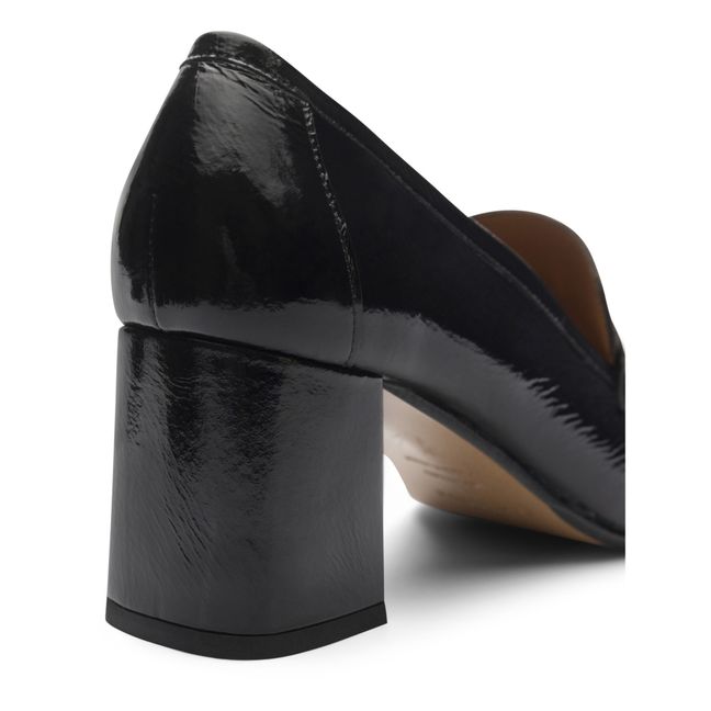 Patent Heeled Loafers N°610 | Black
