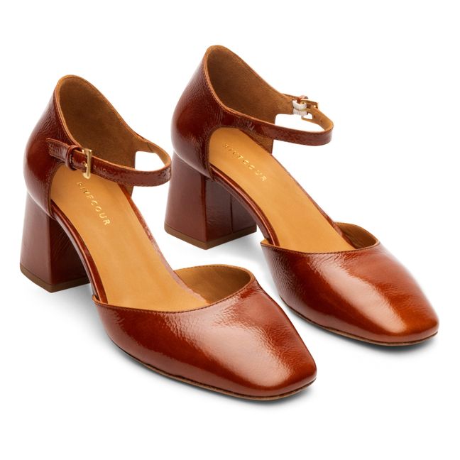 Mary Janes Vernis N°619 | Cognac