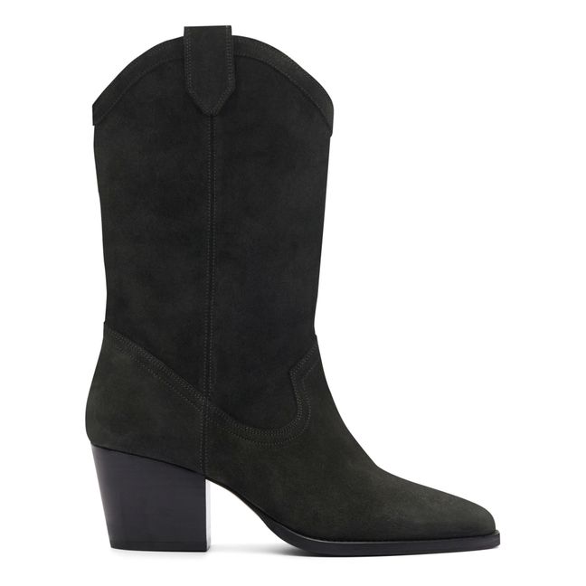 Suede boots N°706 | Dark grey