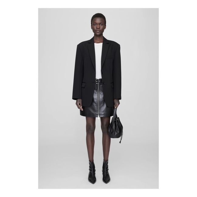 Ana Leather Skirt | Black