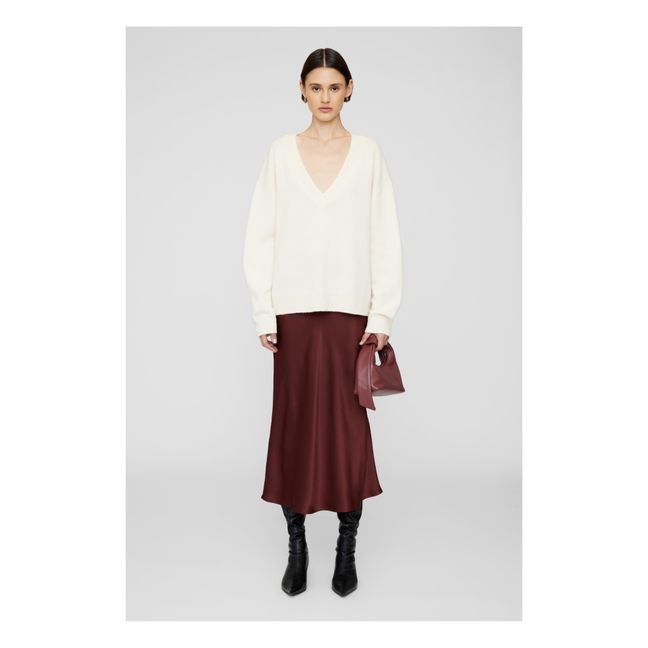 Bar Silk Skirt | Burgundy