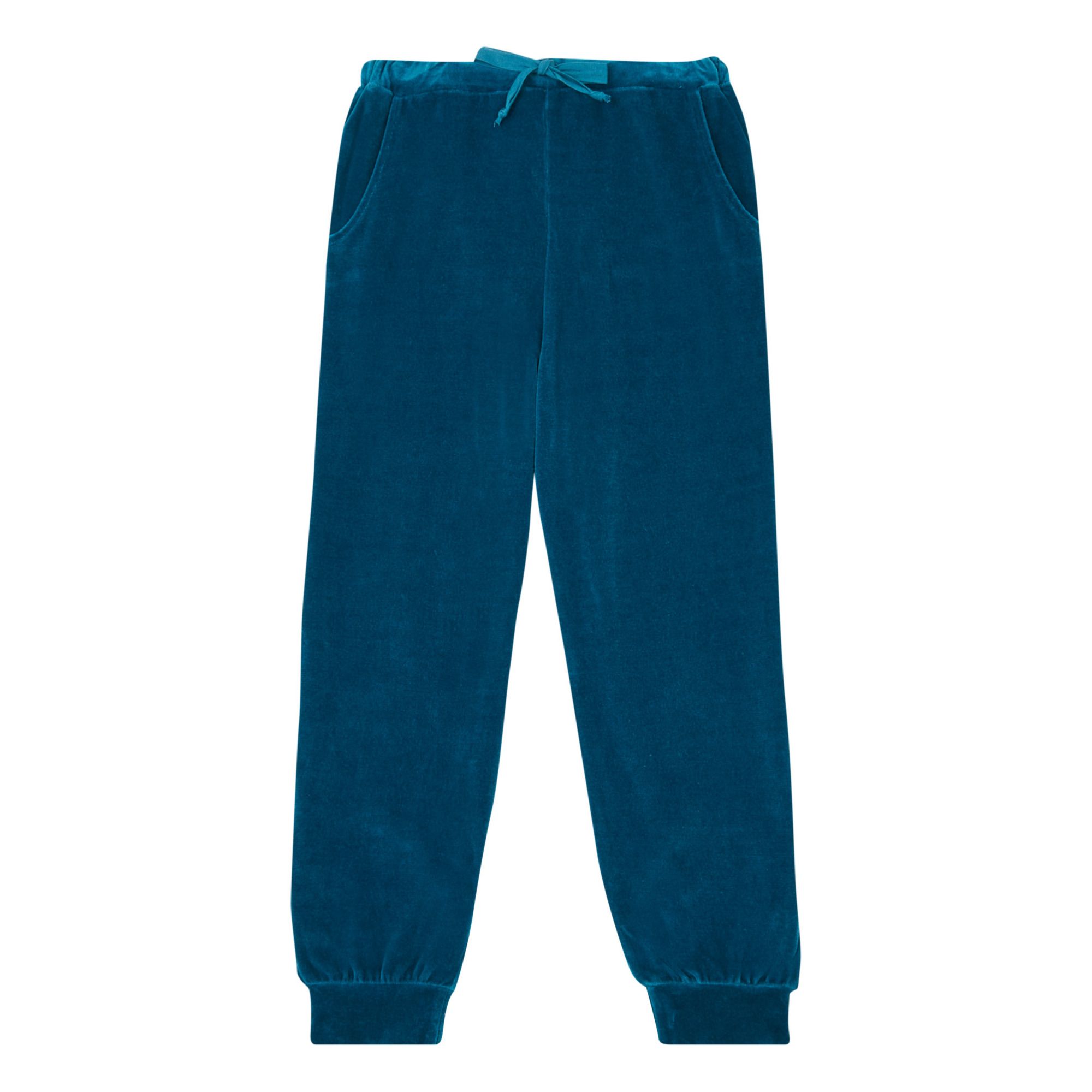 Blue velour online joggers