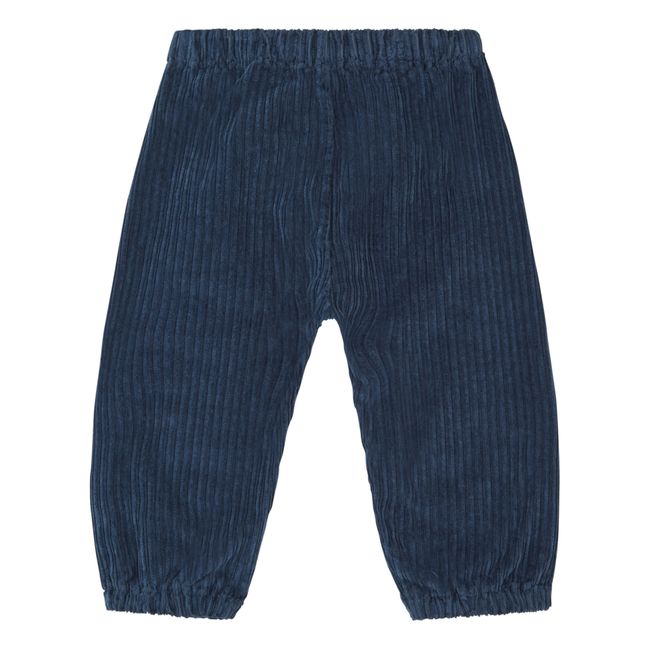Pantaloni sarouel in velluto | Blu marino