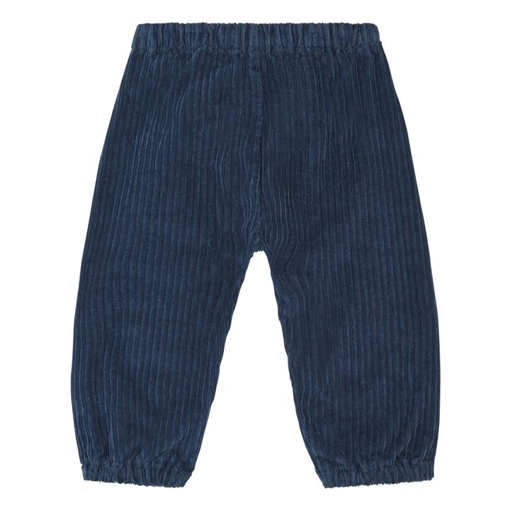 Pantaloni sarouel in velluto | Blu marino- Immagine del prodotto n°1