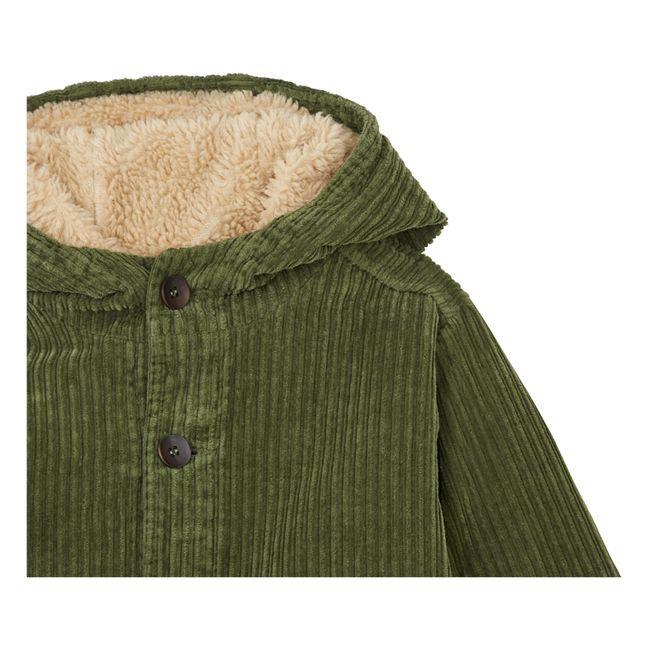 Corduroy Sherpa-Lined Coat | Khaki