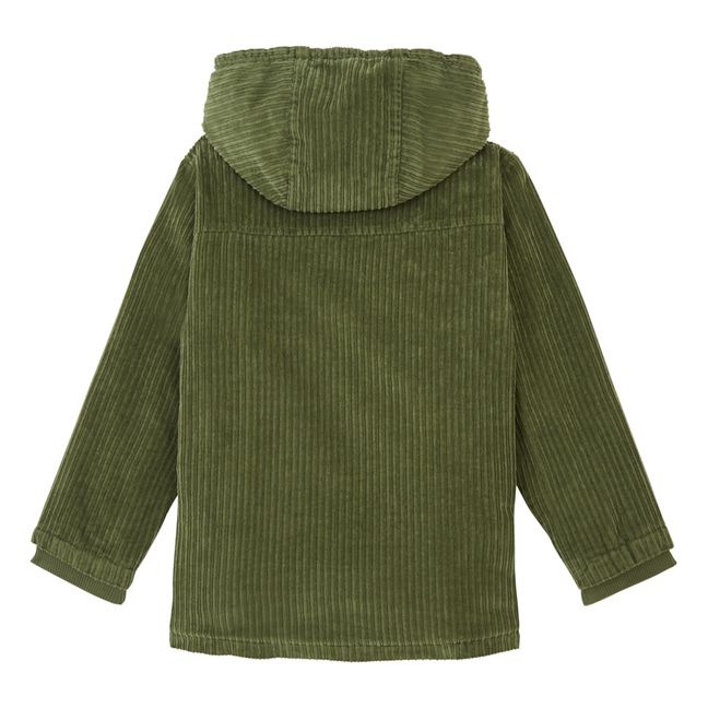Manteau Velours Côtelé Fourré | Vert kaki