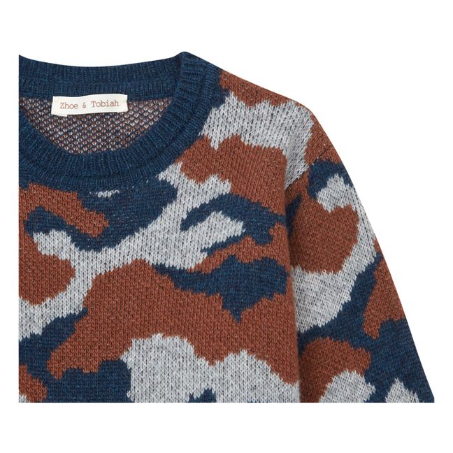 Pull Mérinos Camouflage | Azul Marino
