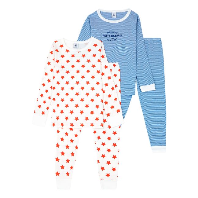 Lot 2 Pyjamas Etoiles et Rayures | Azul Marino