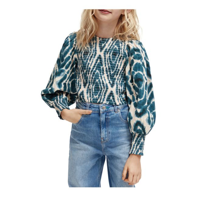 Top Cropped Imprimé | Bleu