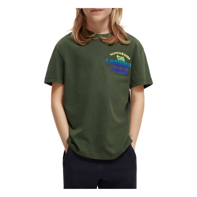 Camiseta de algodón orgánico Artwork | Verde