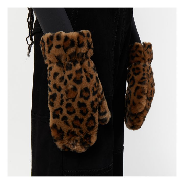 Coco Faux Fur Mittens | Leopardo- Immagine del prodotto n°1