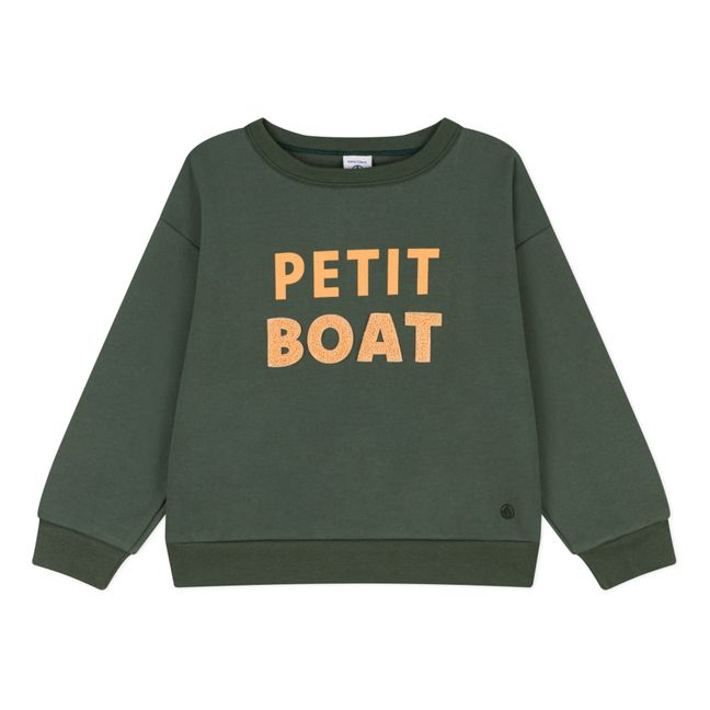 Felpa in pile Petit Boat | Verde scuro